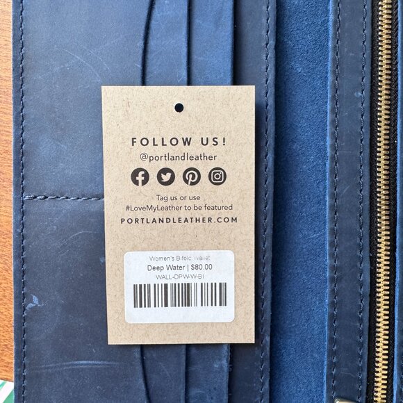 Portland Leather Goods Large Raindrop and Large Bifold Wallet in Deep Water - Picture 13 of 13